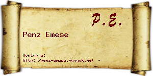 Penz Emese névjegykártya